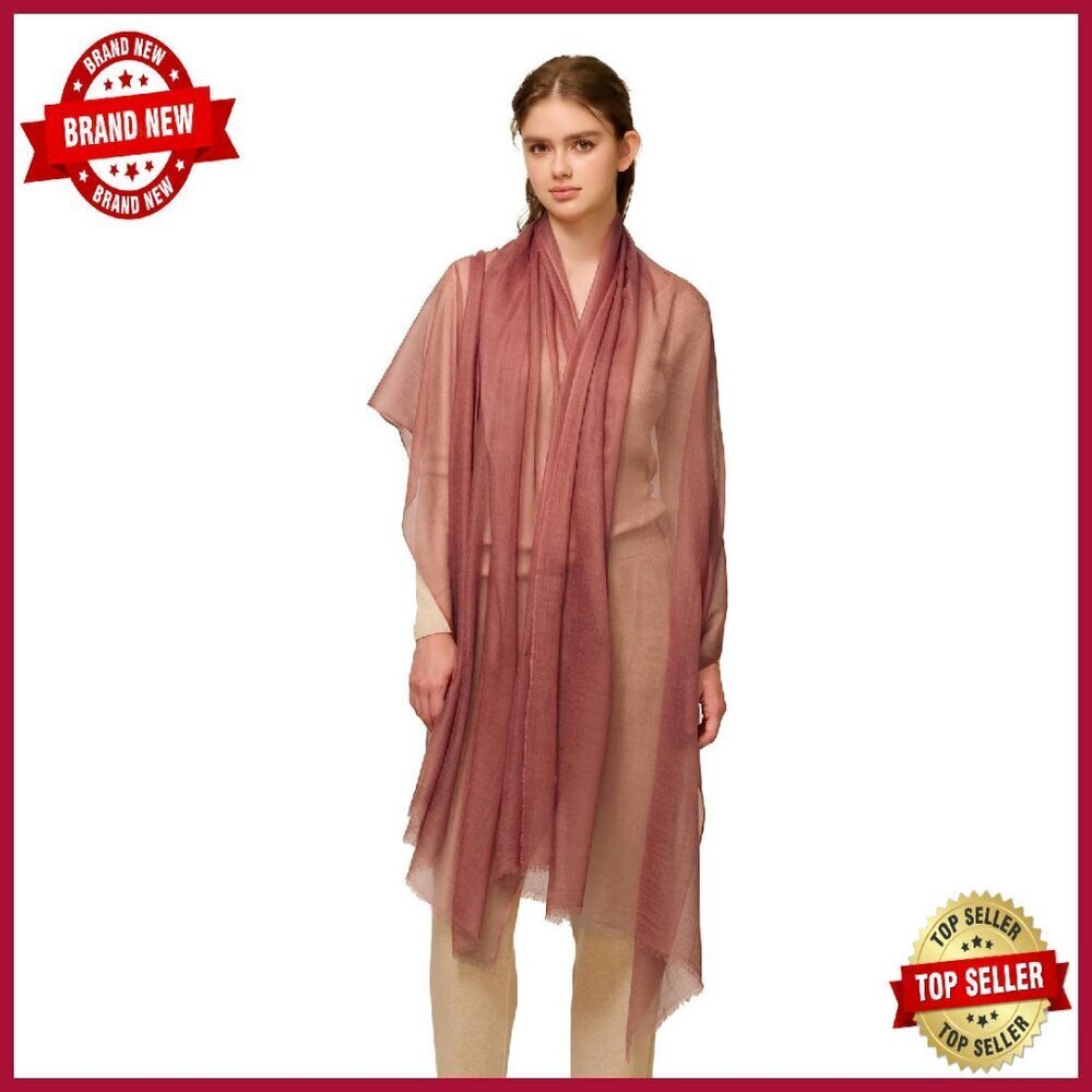 Oversized 100% Cashmere Shawl Wrap 91x40 Featherlight Pashmina Scarf